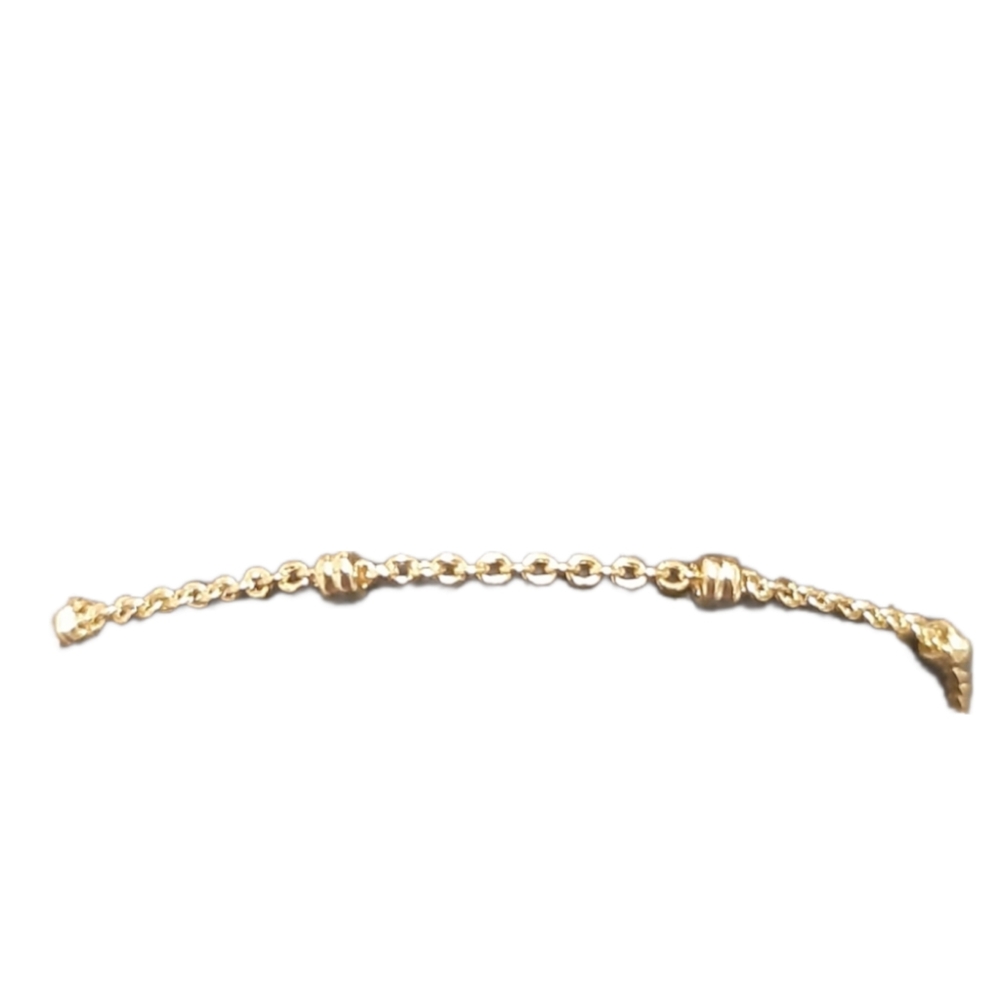 14k gold plated bracelet chain type with small golden beads lobster style clasp